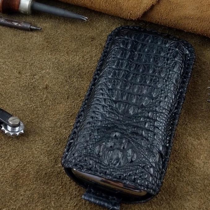 Bao da có dây rút cho Nokia 8800 handmade da cá sấu thật có gù