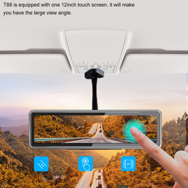 Camera hành trình 360 độ gắn gương và taplo ô tô cao cấp Phisung T88 đa năng 5 trong 1 Android: 9.0 - Hàng chính hãng