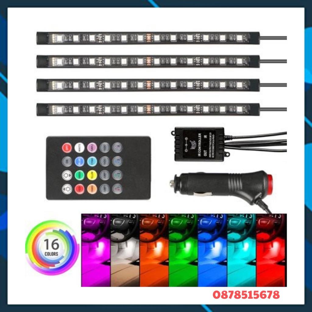 Trọn Bộ Led Sàn, Led Gầm Ghế Ô Tô, Led Gầm Xe Hơi, Cảm Biến Đổi Màu Theo Nhạc