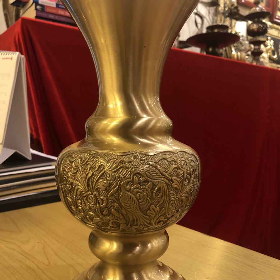 Lọ hoa đồng vàng 25cm