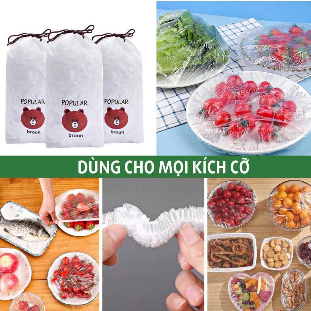 Set 100 màng bọc thực phẩm có chun co giãn bảo quản mọi thực phẩm