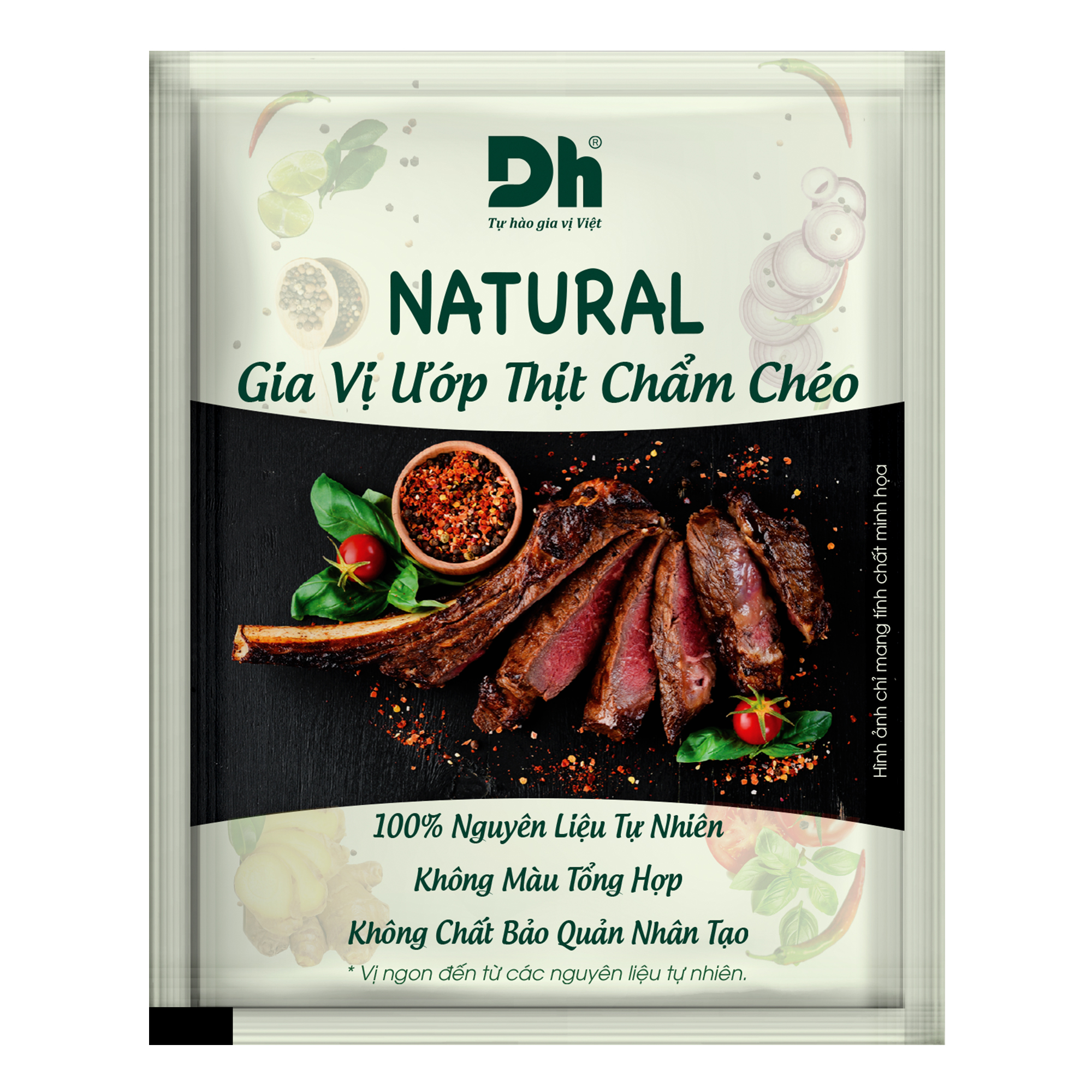 Hình ảnh Combo 5 gói Natural Gia vị Ướp Thịt Chẩm Chéo 10gr Dh Foods