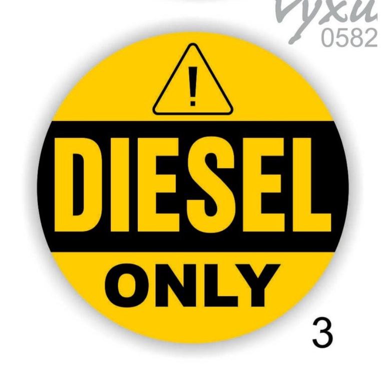 Decan sticker chữ Diesel Only 12x12cm