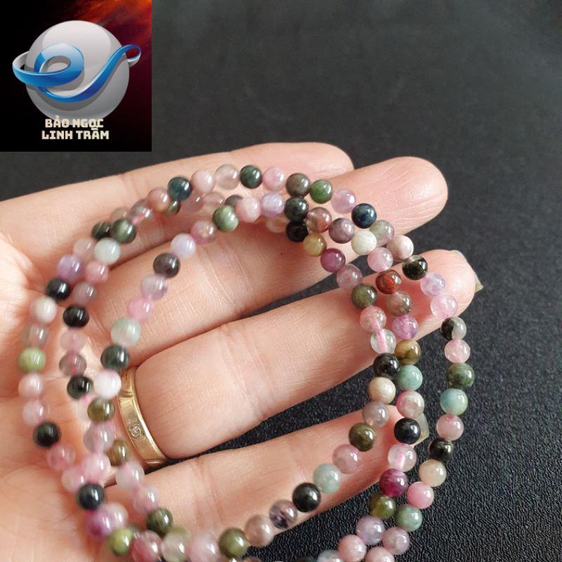 Vòng tay đá tourmaline tự nhiên quấn 3 vòng. BẢO NGỌC LINH TRẦM