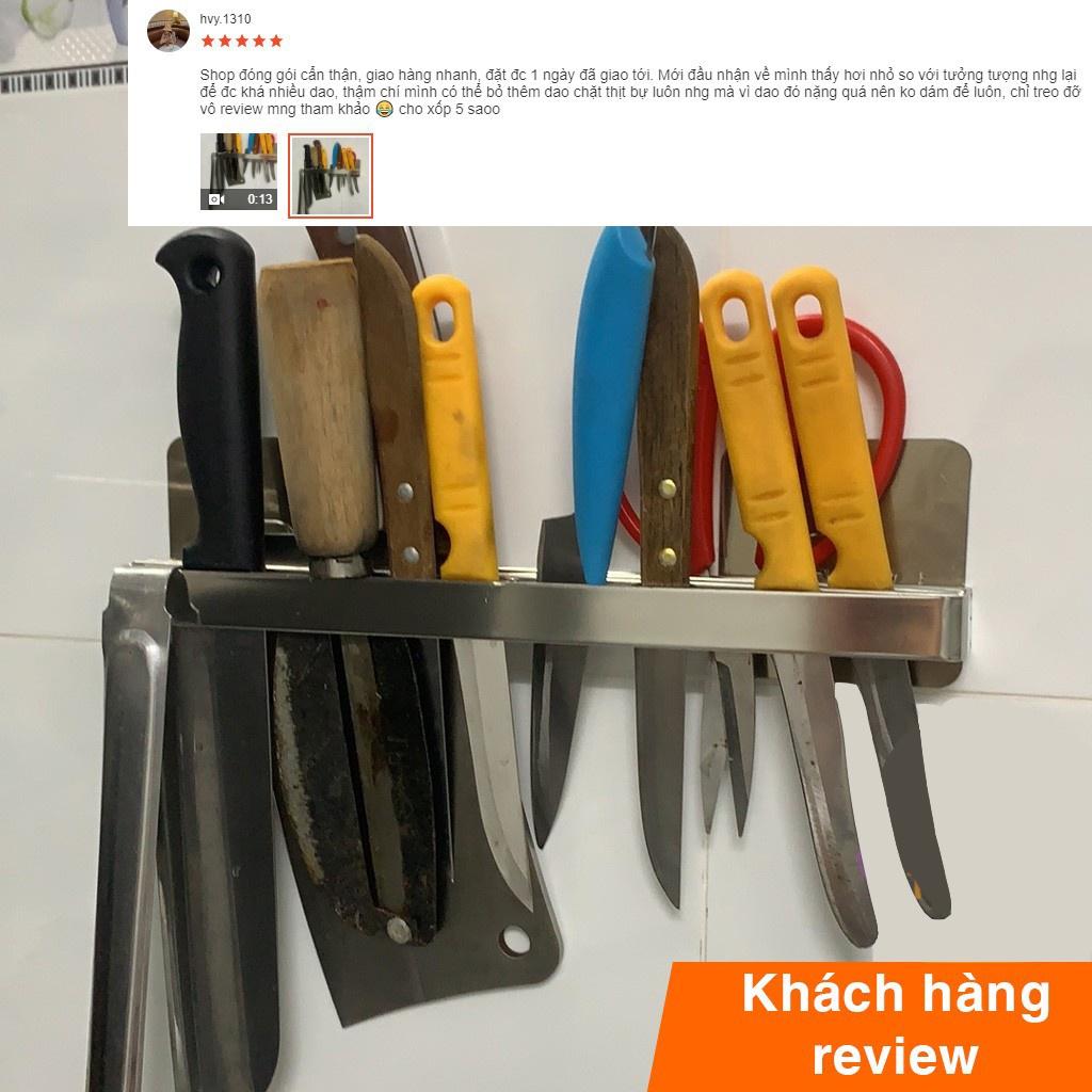 Giá Kệ Để Dao Inox Dán Tường K9, Khay đựng dao 3 ngăn cắm cao cấp chịu lực dụng cụ nhà bếp