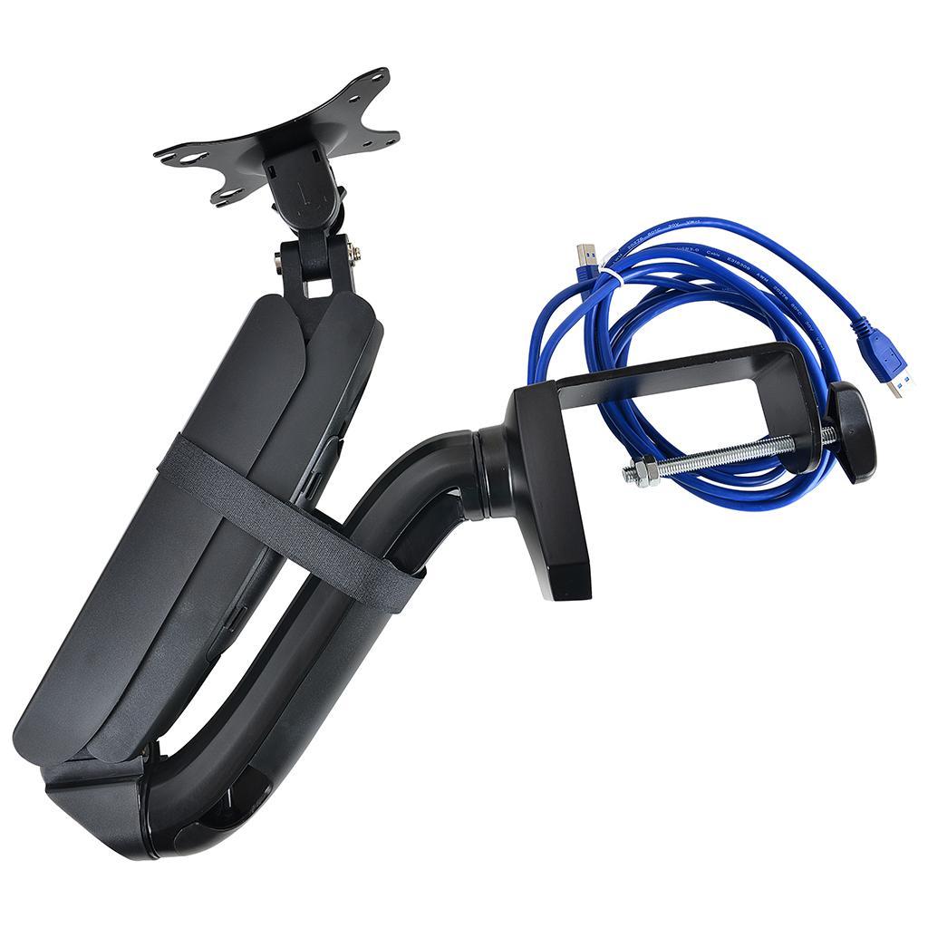 Single LCD Monitor Desk Mount Bracket Holder Fits Screens up to 27" Black