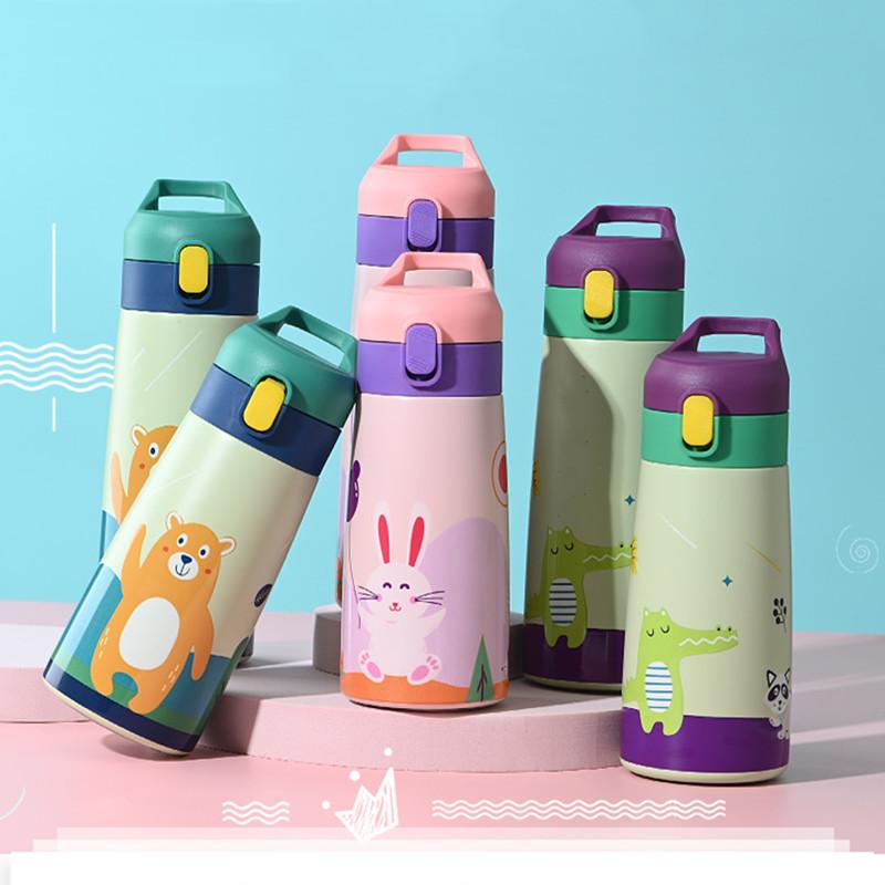 350Ml/500Ml Cao Cấp Trẻ Em Giữ Nhiệt Cốc Đôi Inox Hoạt Hình Chân Không Trẻ Em Dễ Thương Nhiệt Nước bình Tumbler