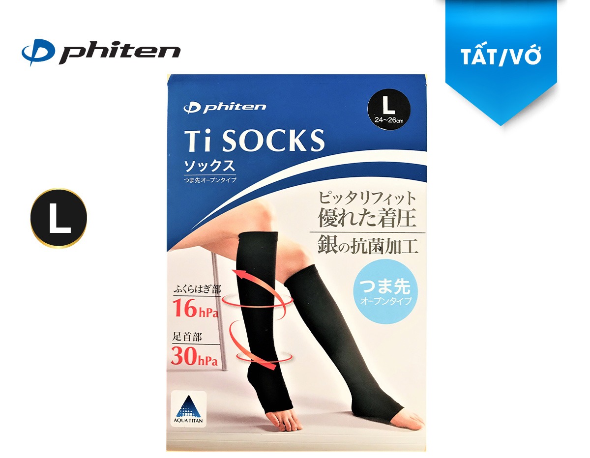 Tất/ Vớ Phiten Ti-socks (Ti + Ag) Toe Open