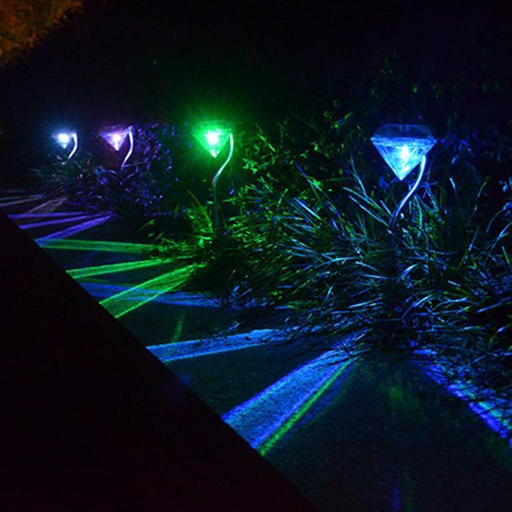 4 Pieces Solar Outdoor Garden Square Path Landscope Decor Lamps Multicolor