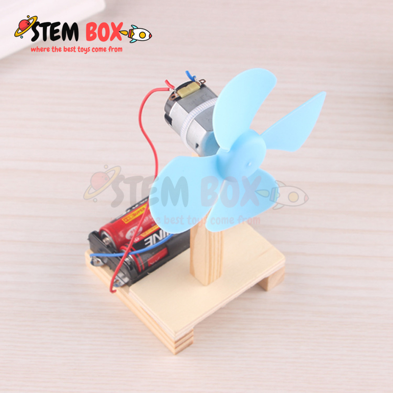 Đồ chơi khoa học tự lắp ghép mô hình quạt mini chạy bằng pin - Trò chơi DIY STEM BOX