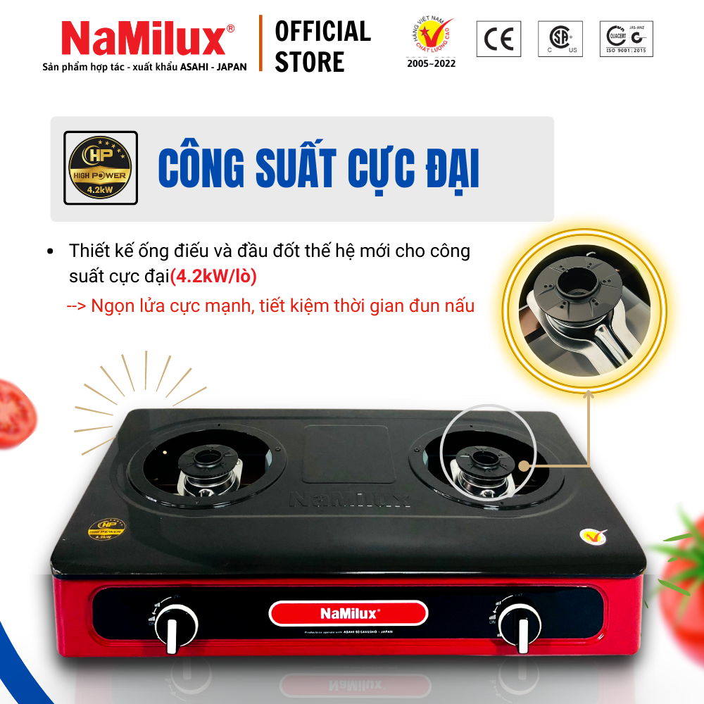 Bếp Gas Đôi Cao Cấp NaMilux NH-D3036BPF│Công suất cực đại 4.2kW│Hàng Chính Hãng