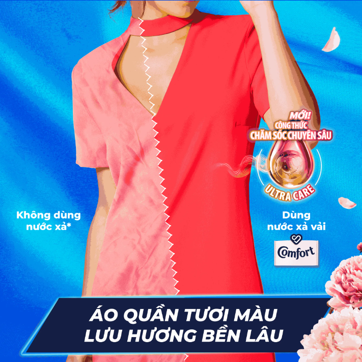 Nước Xả Làm Mềm Vải Comfort Giữ Màu &amp; Bền Vải Sophia Hương Nước Hoa Thiên Nhiên 3.7L