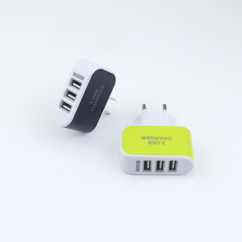 Củ Sạc 3 Cổng USB 3.1A đa năng, tiện dụng - giao màu ngẫu nhiên