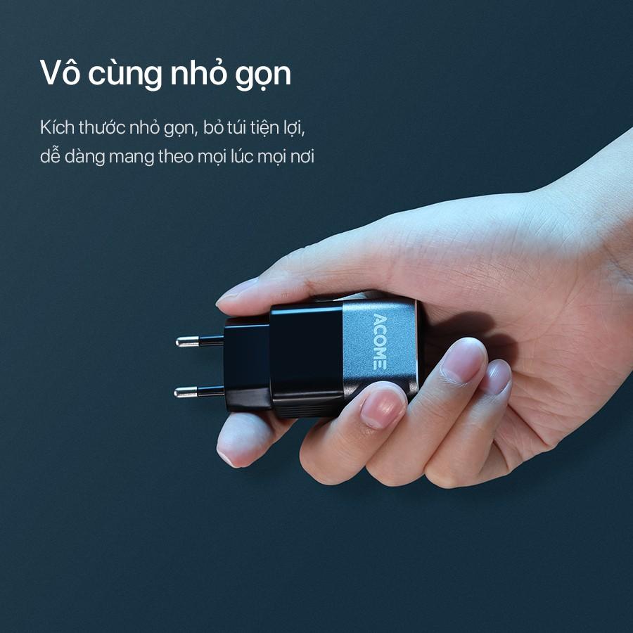 [ Cổng Sạc USB ] Cốc Sạc Nhanh ACOME  Chuẩn QC 3.0, Công Suất 18W - Hàng Chính Hãng