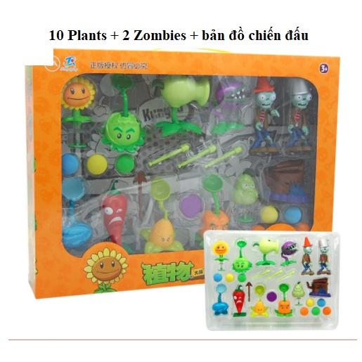 (Tặng Bản Đồ) Bộ đồ chơi Plants vs Zombies, đồ chơi trẻ em cây bắn zombie tuổi thơ cực vui