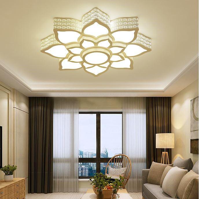 Đèn trần LONER trang trí nội thất hiện đại với 3 chế độ ánh sáng - kèm điều khiển từ xa