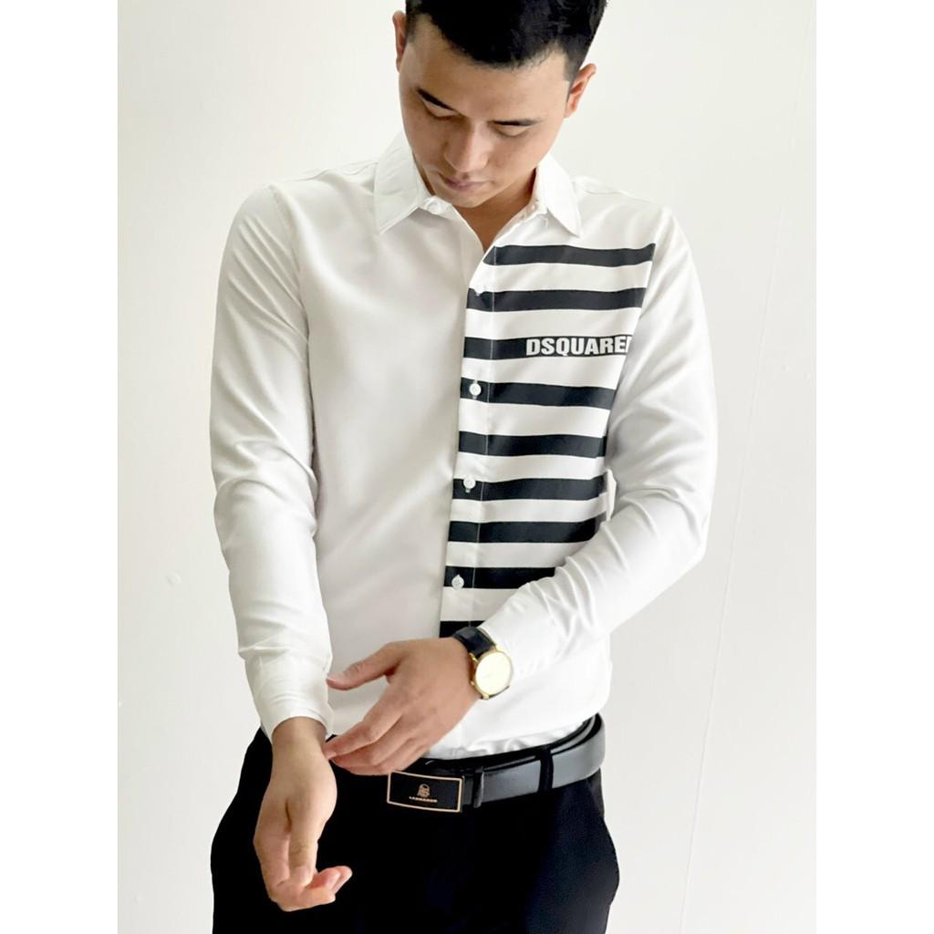 SƠ MI NAM KẺ SỌC 2 MÀU HÀN QUỐC