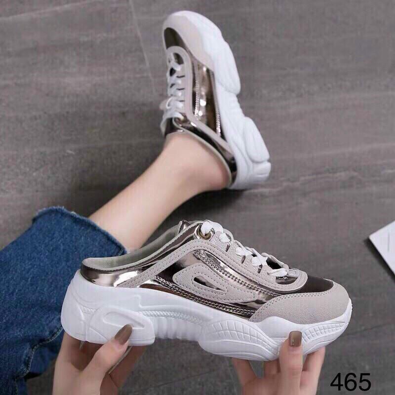 Giày sục thể thao màu bạc siêu hót