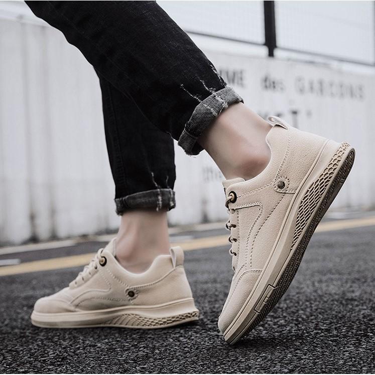 Giày Sneaker Nam, Giày Da Nam Thấp Cổ Da Lộn HOT HOT