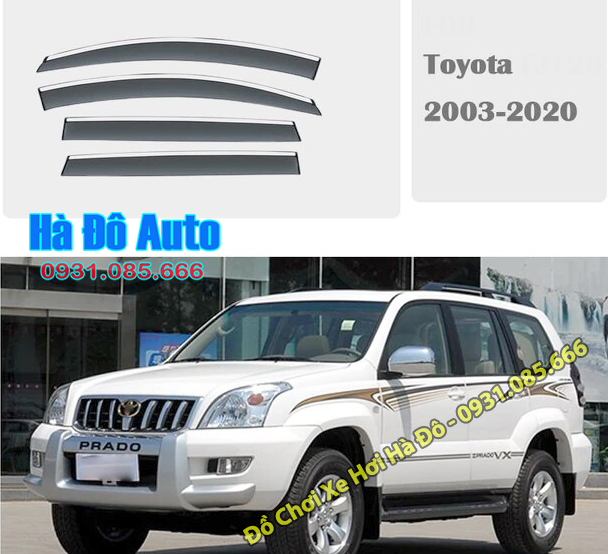 Vè Mưa Prado 2003 2004 2005 2006 2007 2008 2009 - Bộ Viền Che Mưa Toyota Prado 2003/2009