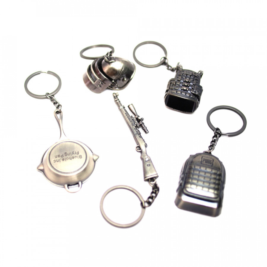 Combo 5 Móc khóa PUBG - Nón Chảo Súng Balo Áo giáp