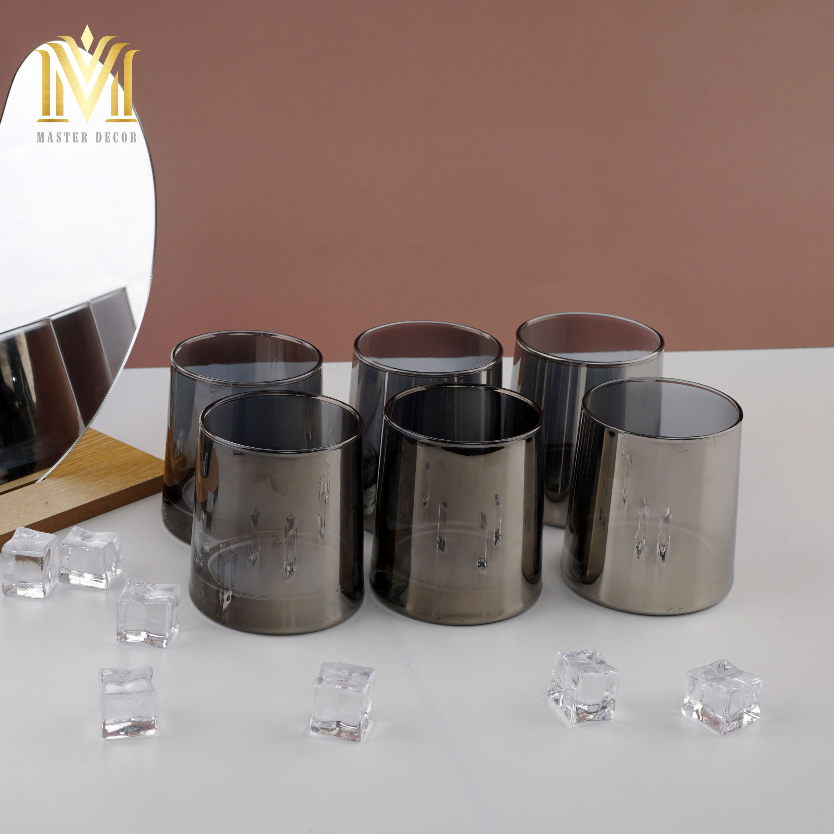 BỘ 6 CỐC THỦY TINH 3610K MÀU ĐEN MỜ DUNG TÍCH 250ML