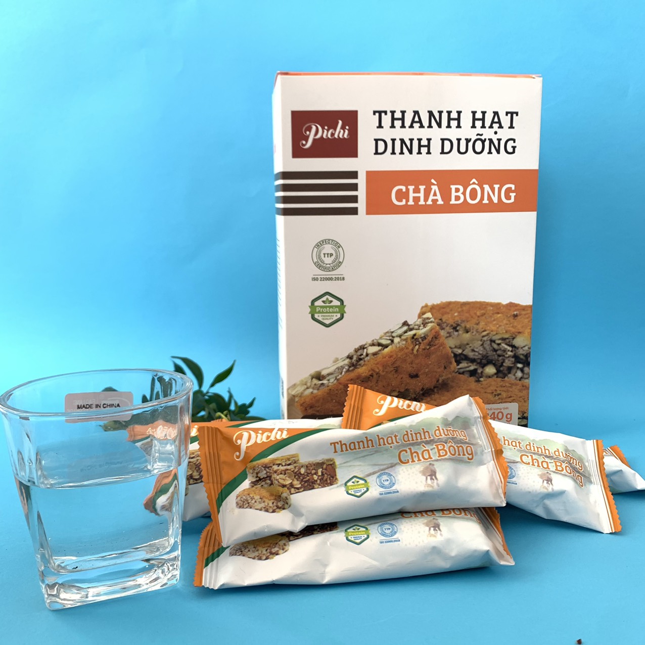 [1 Hộp 12 thanh] Bánh Gạo Lứt Dinh Dưỡng Vị Chà Bông Chính Hãng Pichi (240gr)