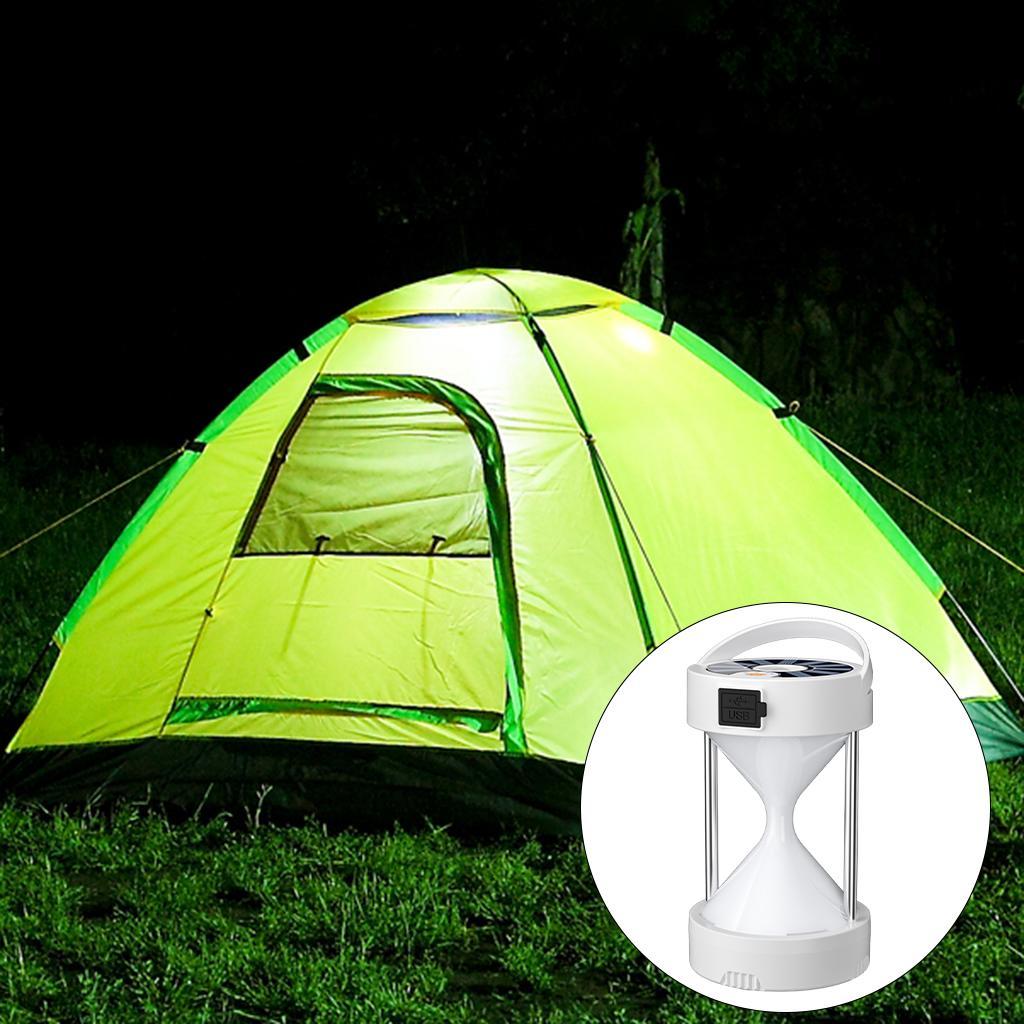Portable Tent Light Lantern Solar/USB Outdoor Camping Hourglass Lamp