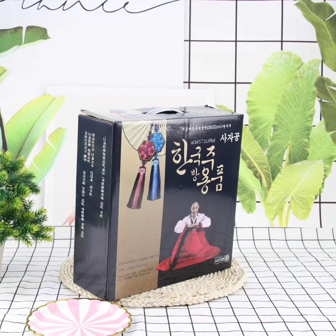 Chảo Đá Hàn Quốc Chống Dính Sâu Lòng 32cm, Có Nắp Đậy
