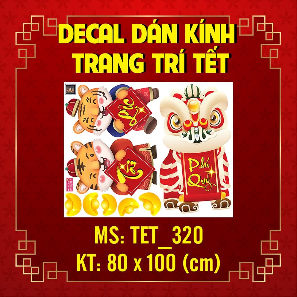 DECAL TRANG TRÍ TẾT NGUYÊN ĐÁN 2022 TÀI,LỘC,PHÚ QUÝ