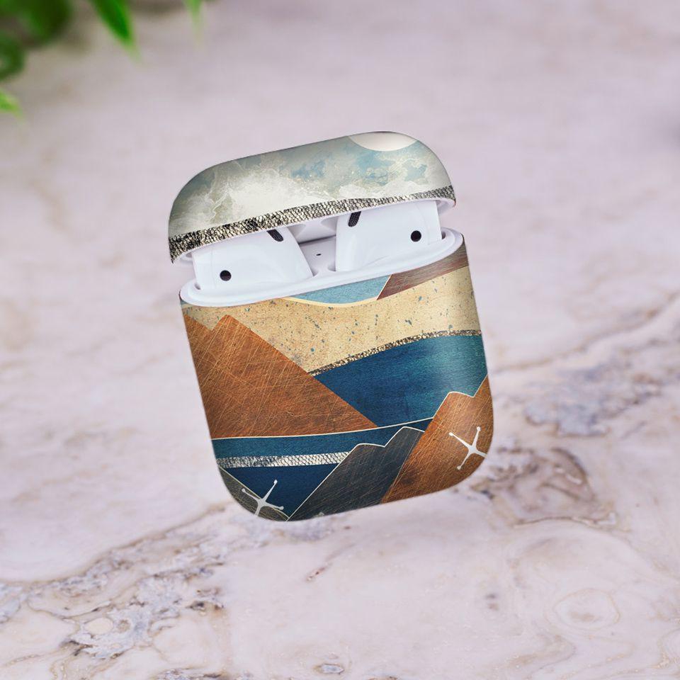Miếng dán skin cho AirPods in hình giả sơn mài - GSM073