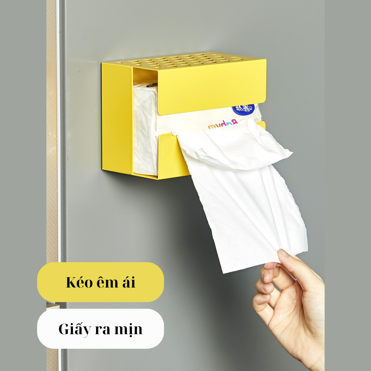 Hộp Đựng Khăn Giấy Rút Dola Home Nam Châm Đính Tủ Lạnh, Bàn Làm Việc