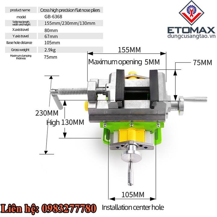 Bàn Trượt Hai Chiều Kết Hợp Ê Tô Khoan Bàn BG6368