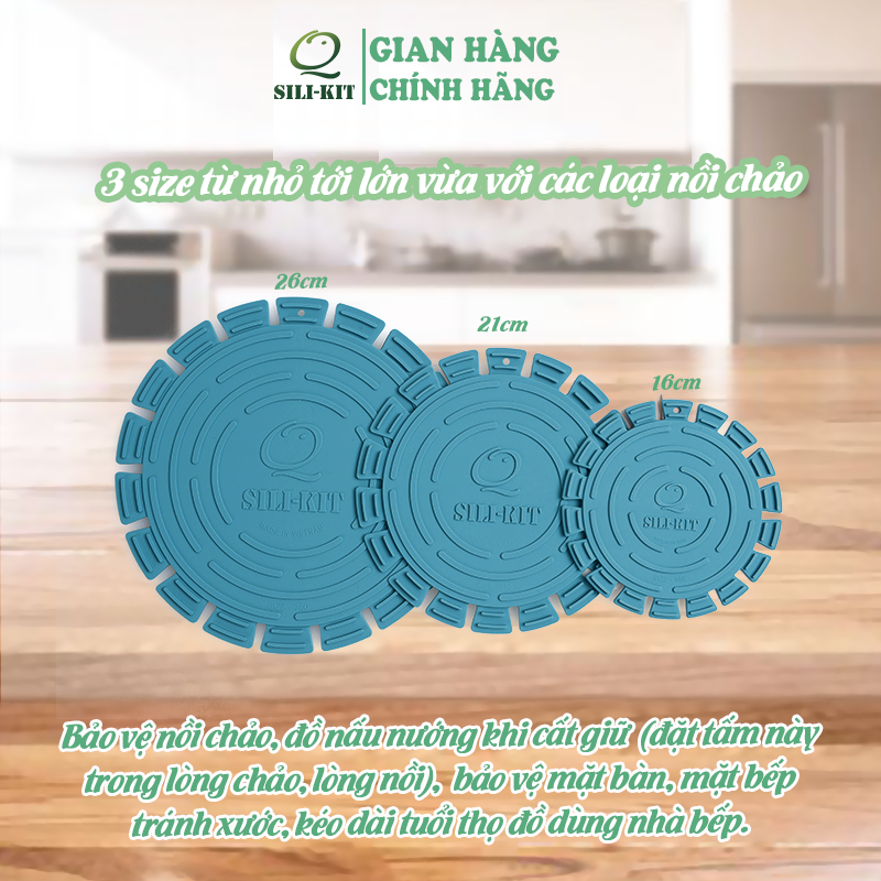 Bộ tấm lót nồi chảo đa năng bằng silicon, lót chống xước mặt kính bếp từ