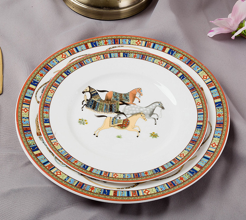 Set Chén dĩa European Horses 56PCS