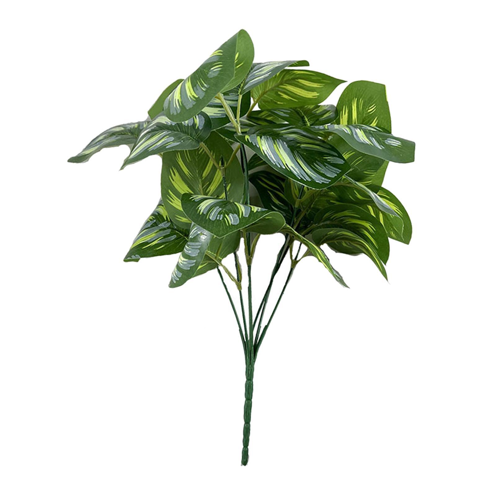 Artificial Leaves Imitation Leaf Plants Floral Arrangement Realistic Long Green Leaf Greenery Branches for Party Living Room Decorations