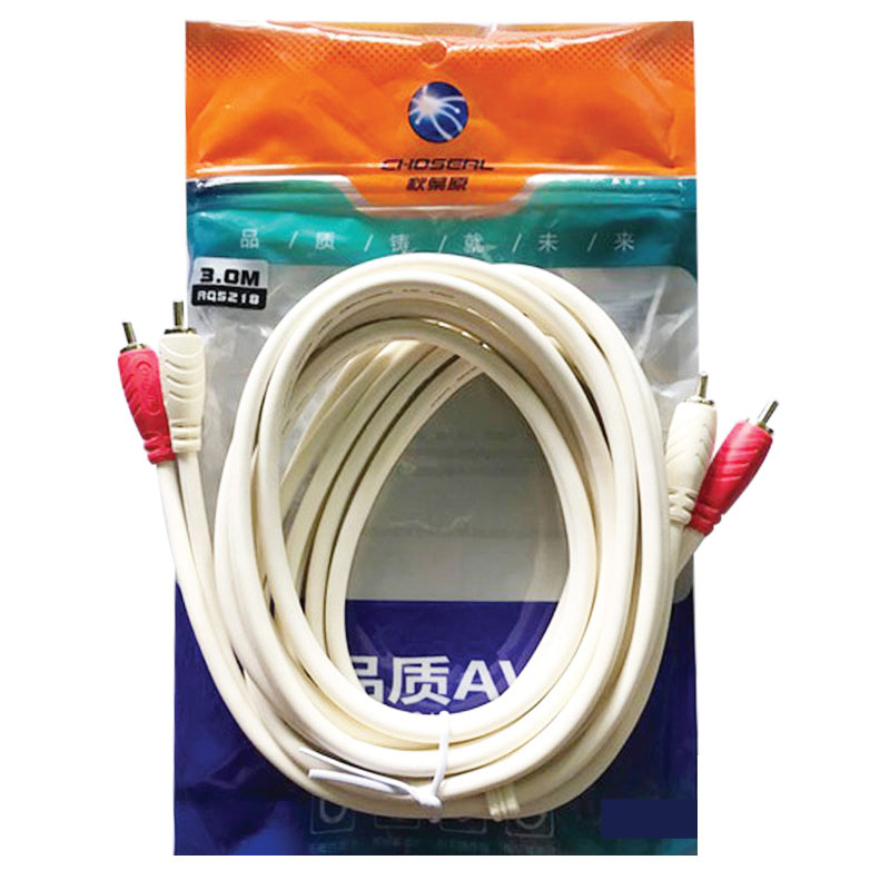 Dây AV Choseal 2RCA ra 2 RCA dài 3m- Hàng chính hãng