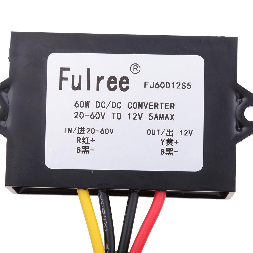 DC DC Step Down Converter Buck Module 20V-60V to 12V 5A 60W Output Power Adapter