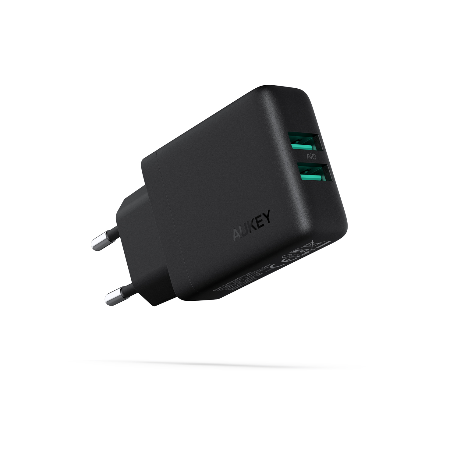 Cốc Sạc 2 Cổng Aukey PA-U50 Công Nghệ Sạc Nhanh GaNFast - Hàng Chính Hãng