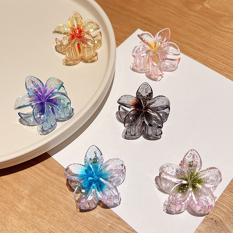 Kẹp tóc hoa sứ baby cute 4cm kim tuyến