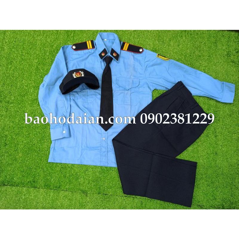 Quần áo bảo vệ tay dài màu xanh dương đầy đủ phụ kiện