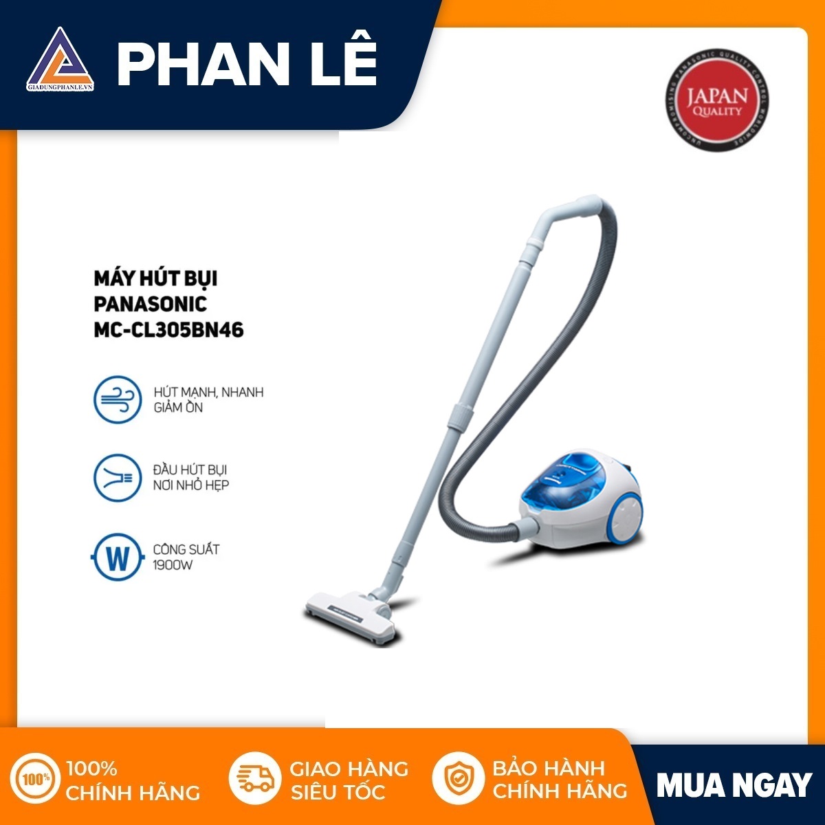 Máy hút bụi Panasonic MC-CL305BN46 1400 W - Hàng chính hãng