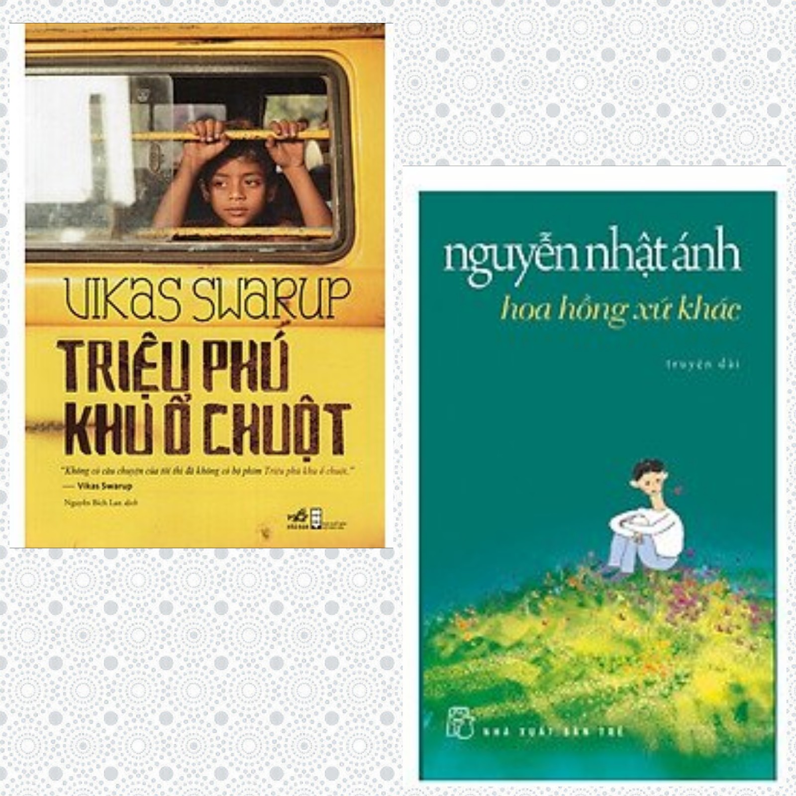 Combo 2 cuốn sách bán chạy: Nguyễn Nhật Ánh-Hoa Hồng Xứ Khác + Triệu Phú Khu Ổ Chuột + Bookmark xinh xắn