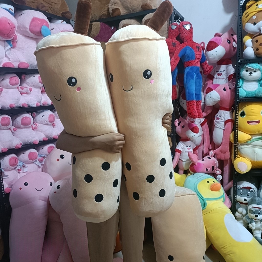 Gối ôm hình ly trà sữa trân châu cute - Size 80cm đến 1m - Quà tặng gấu bông êm mịn cho bé