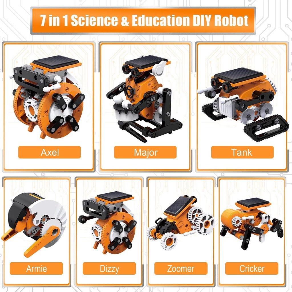 ĐỒ CHƠI GIÁO DỤC STEM LẮP RÁP ROBOT SOLAR 7 IN 1 CHẠY BẰNG PIN NĂNG LƯỢNG MẶT TRỜI