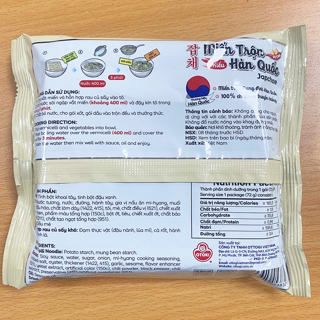 Miến trộn kiểu Hàn Quốc Japchae Otoki vị cay 72g