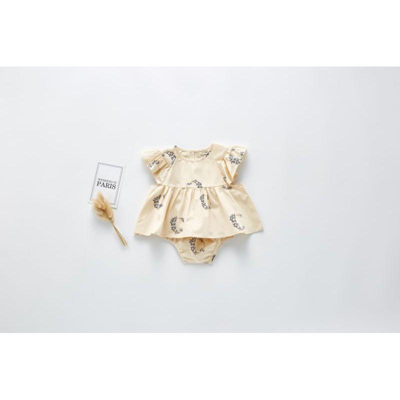 SET BỘ BABYDOLL CHO BÉ GÁI - HỌA TIẾT LÁ CÂY,Size 100 (11-14kg)