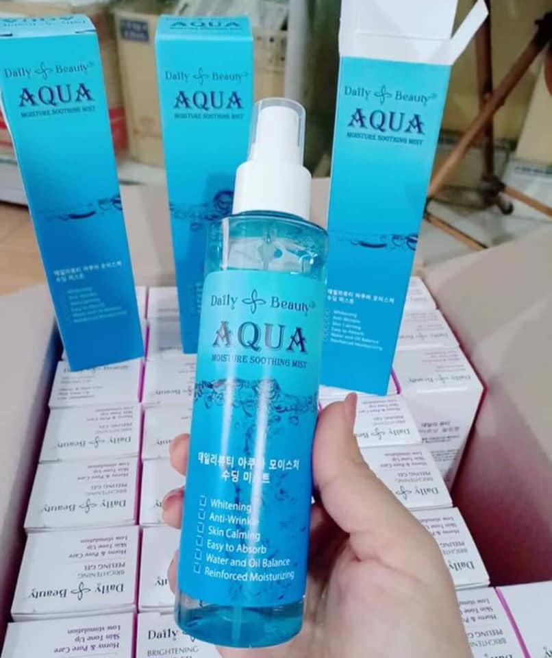 Xịt khoáng Daily Beauty R&amp;B Aqua Moisture Soothing Mist chính hãng LB Cosmetic Hàn Quốc chiết xuất 100% tự nhiên, cấp ẩm tức thì, cân bằng da, làm mềm da, kháng khuẩn, se lỗ chân lông, làm sáng da, ngừa lão hóa, giữ lớp trang điểm mềm mịn lâu trôi, 150ml