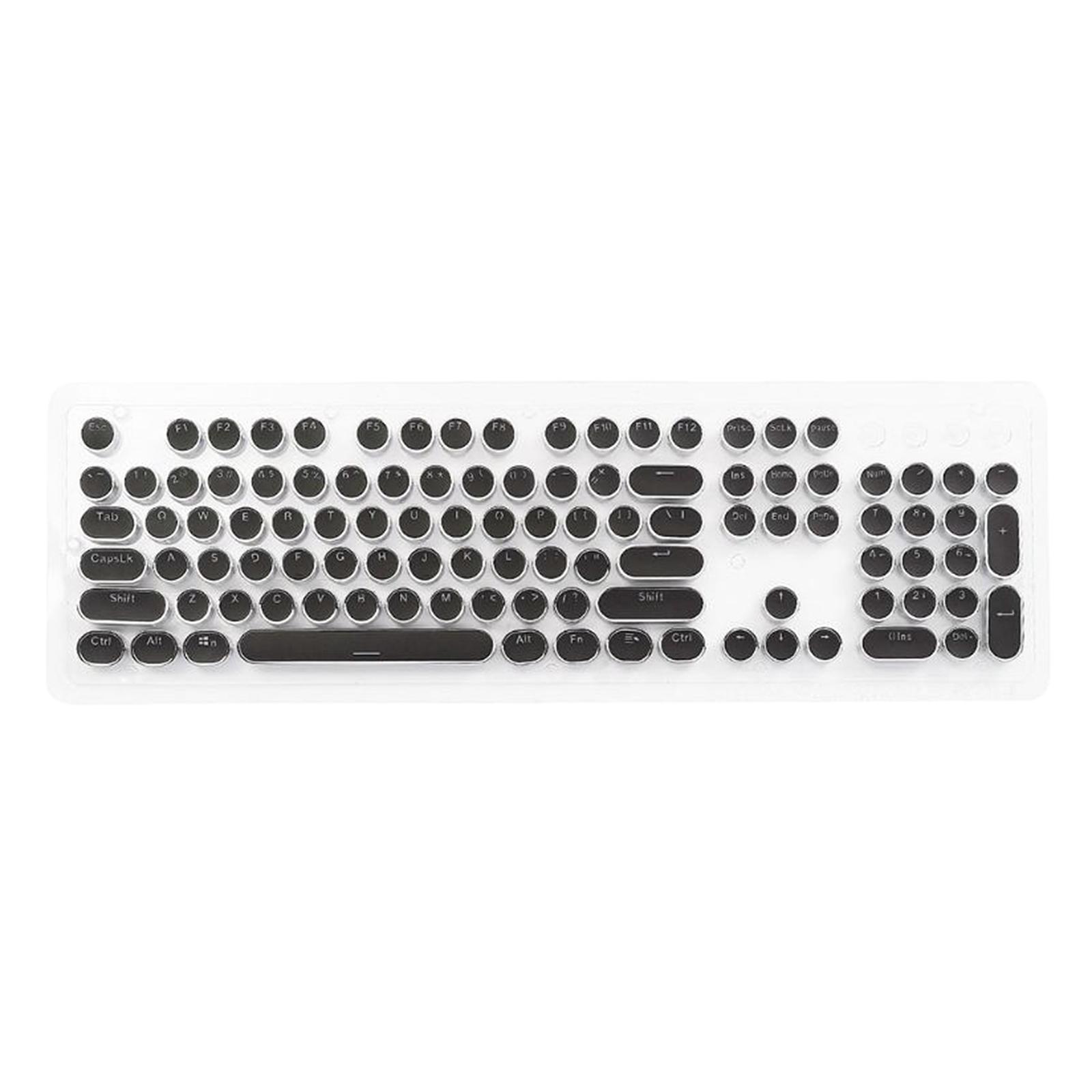 Round Keycaps - Double Shot PBT Keycap Set with Translucent Layer, for Mechanical Keyboards, Full 108 Key Set