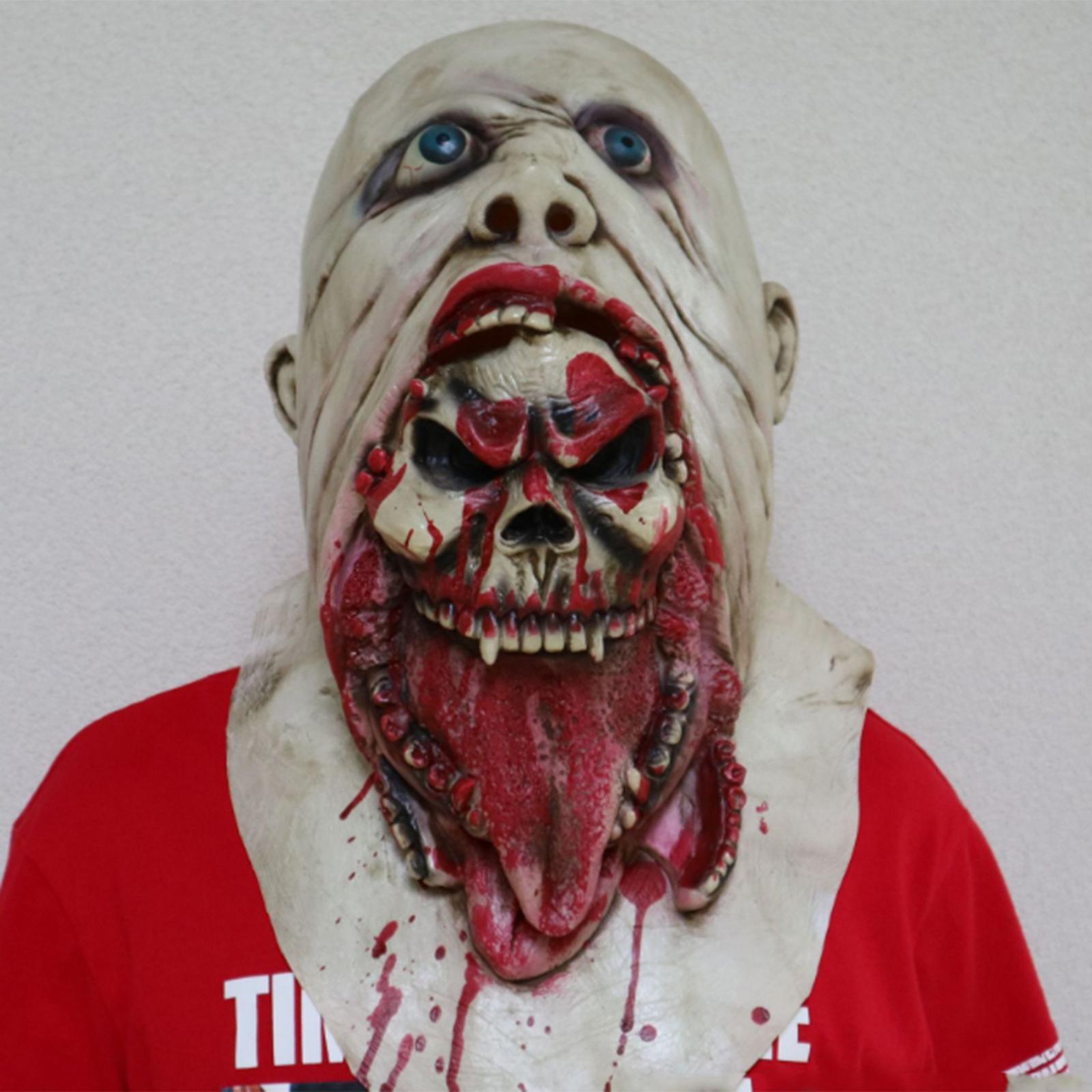 Scary Latex Rubber Full Head Halloween Fancy Dress Costume Hat Decors